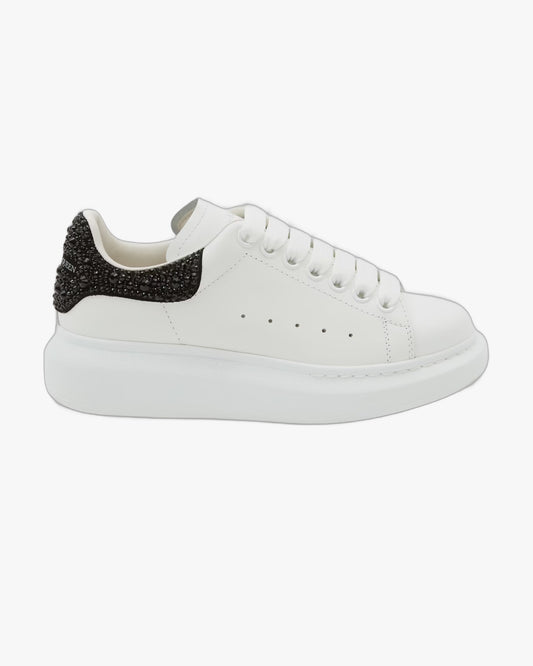 Alexander McQueen Oversized Sneaker – White/ Black Crystals