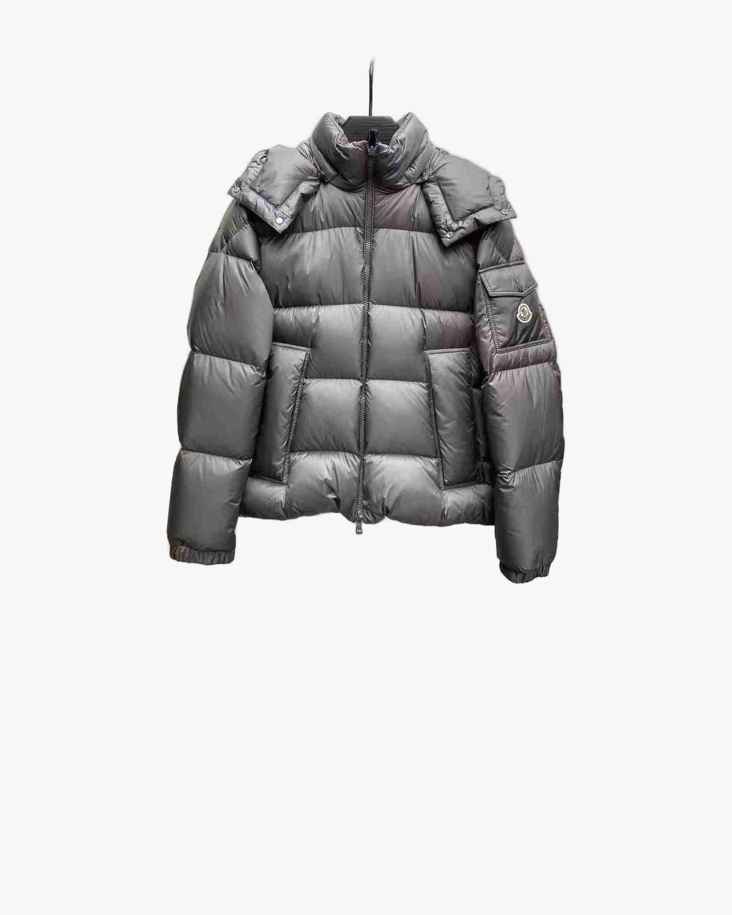 Geaca Moncler Couyere Hooded Short Down Grey