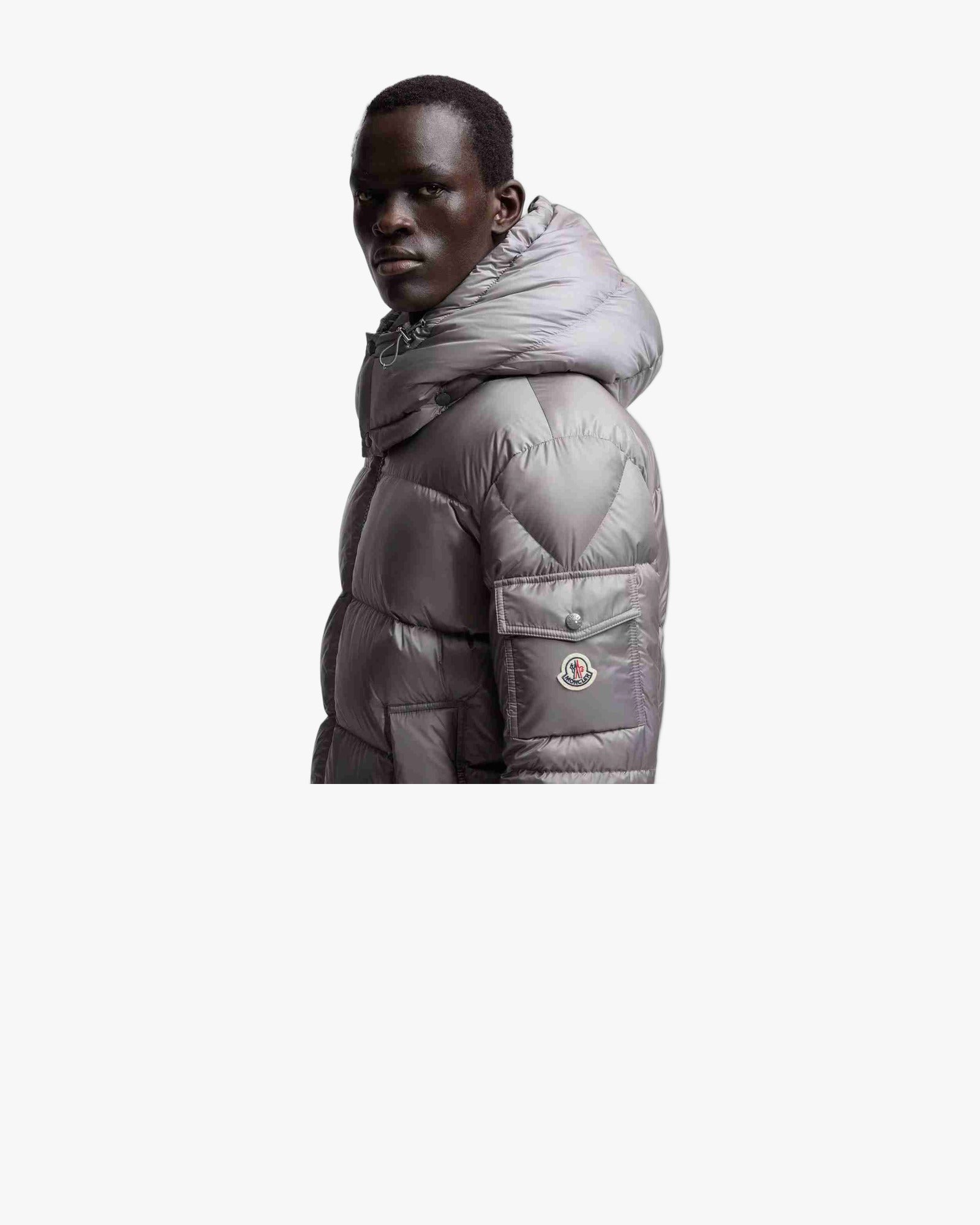 Geaca Moncler Couyere Hooded Short Down  Grey