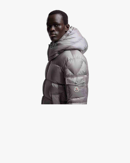Geaca Moncler Couyere Hooded Short Down  Grey