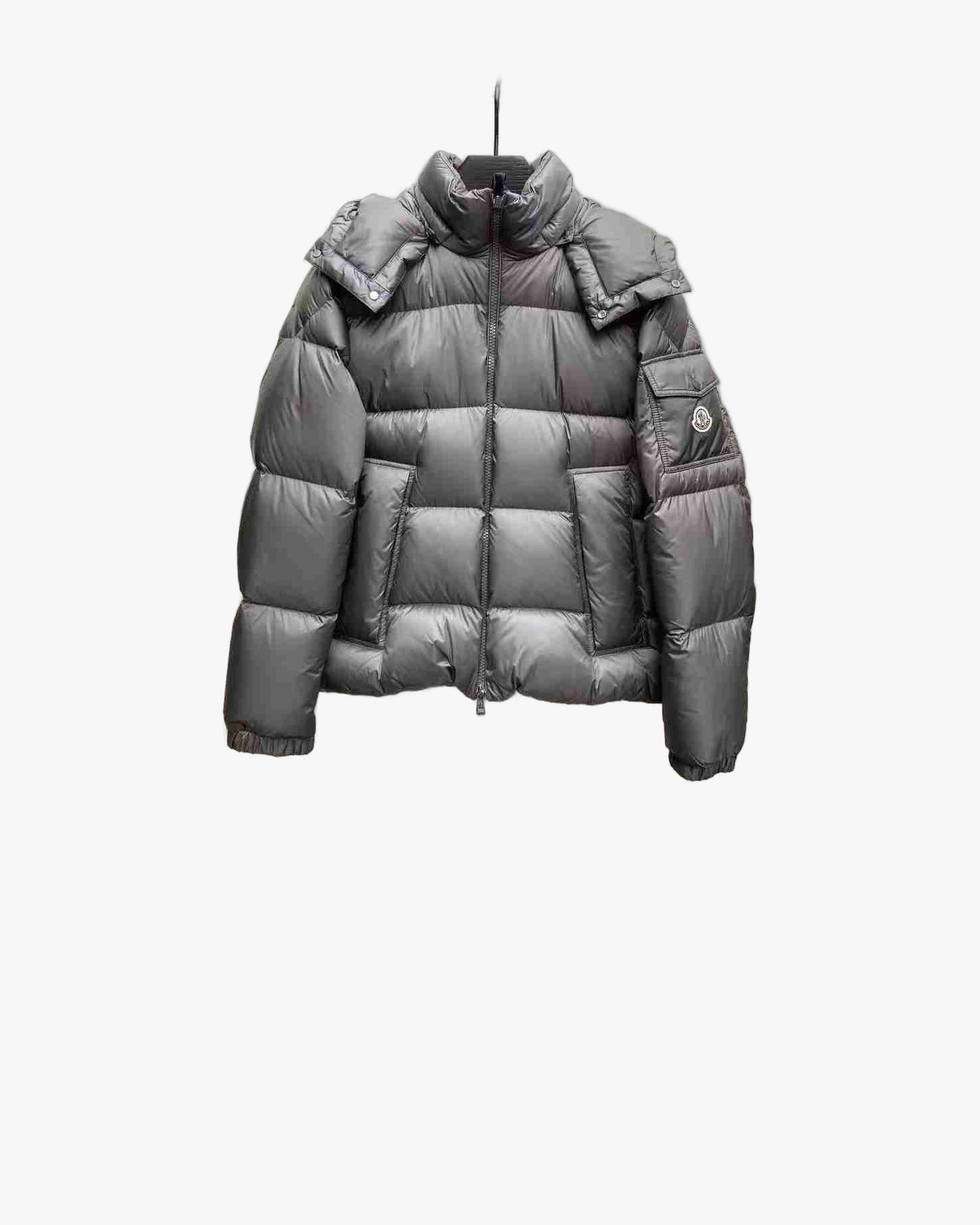 Geaca Moncler Couyere Hooded Short Down  Grey