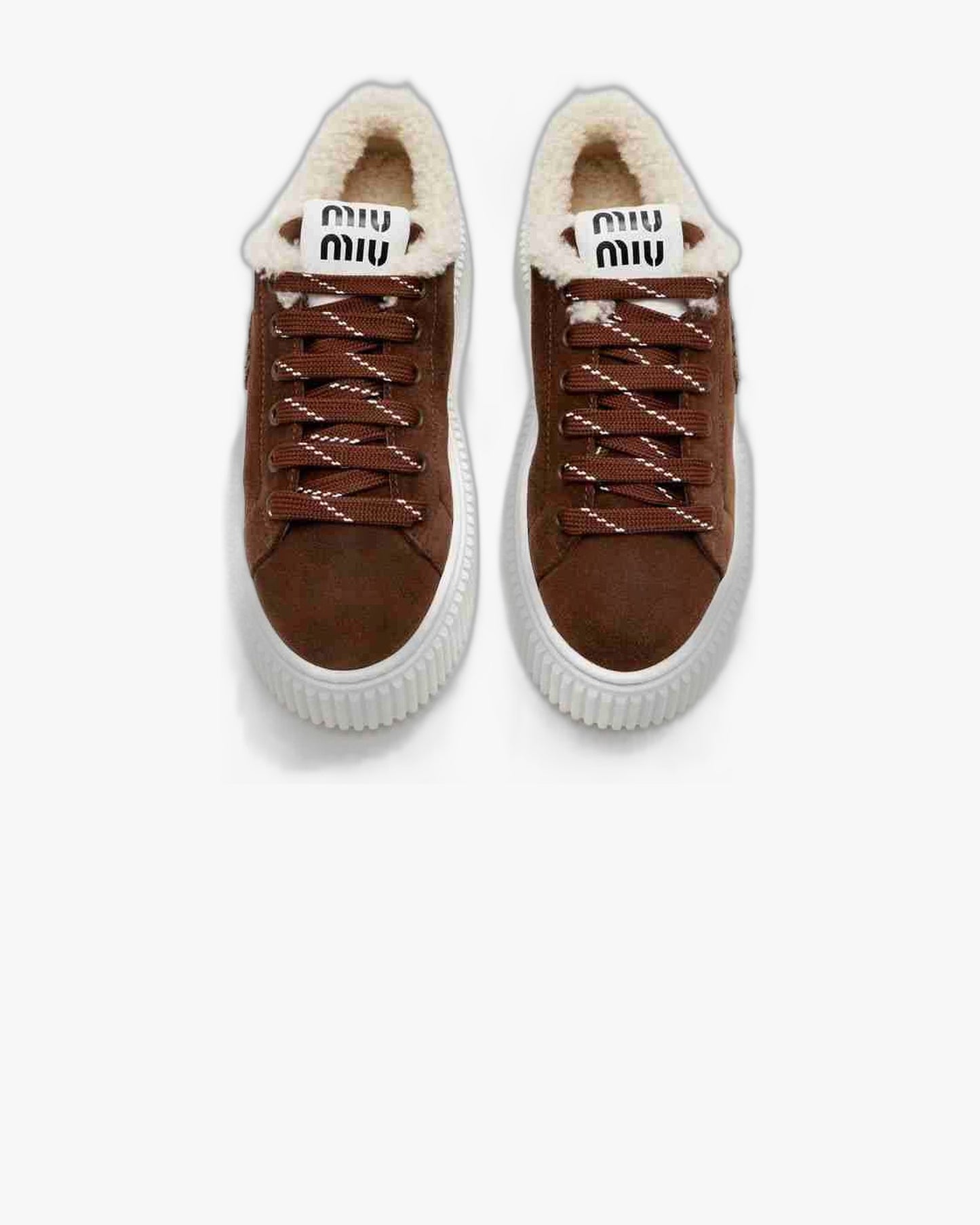 Adidasi de iarna Miu Miu Suede & Shearling Cocoa