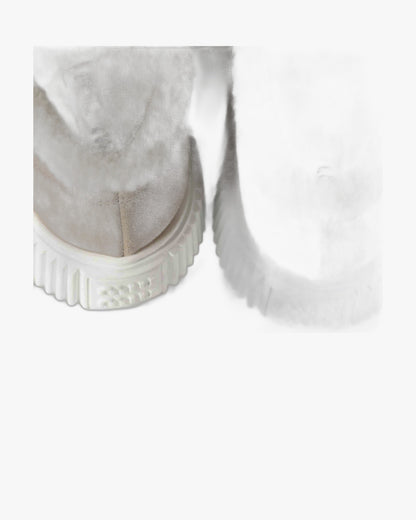 Adidasi de iarna Miu Miu Suede & Shearling Desert Beige