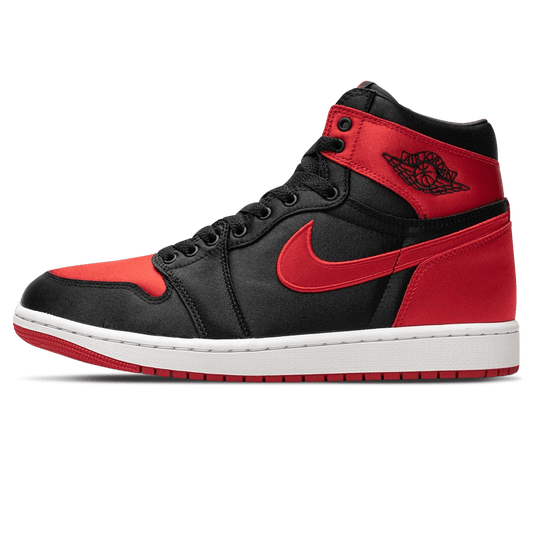 Air Jordan 1 Retro High OG Satin Bred – vedere laterală