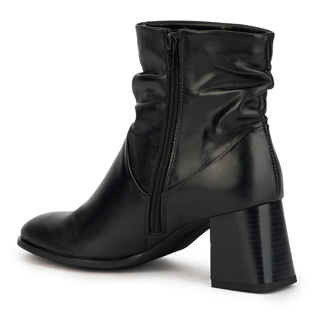 Botine Damă Piele Naturală Neagră cu Toc Gros Aurora - OneShoes (Foto 2)