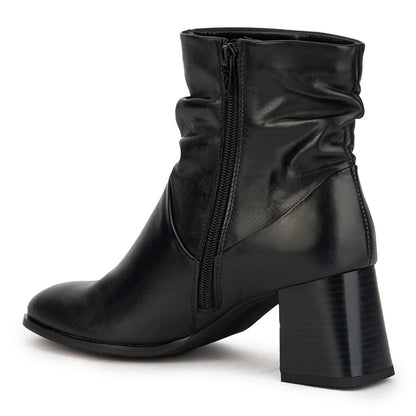 Botine Damă Piele Naturală Neagră cu Toc Gros Aurora - OneShoes (Foto 2)