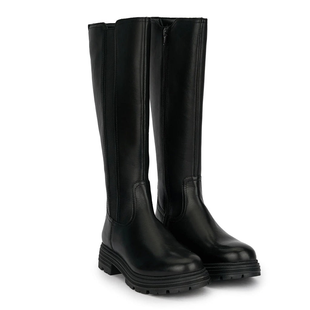 Cizme Înalte Damă Piele Naturală Neagră Elegance - OneShoes (Foto 2)
