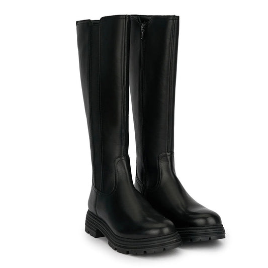 Cizme Înalte Damă Piele Naturală Neagră Elegance - OneShoes (Foto 2)