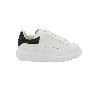 Alexander McQueen Oversized Sneaker – White/ Black Crystals - OneShoes