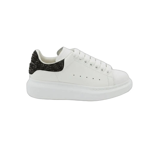 Alexander McQueen Oversized Sneaker – White/ Black Crystals - OneShoes