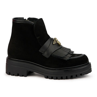 Ghete Confort Damă Piele Naturală Neagră Valeria - OneShoes