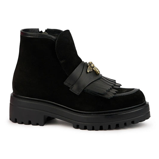 Ghete Confort Damă Piele Naturală Neagră Valeria - OneShoes