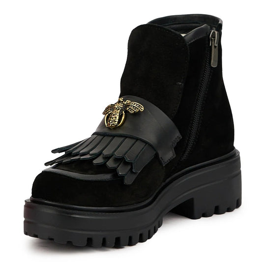 Ghete Confort Damă Piele Naturală Neagră Valeria - OneShoes (Foto 2)