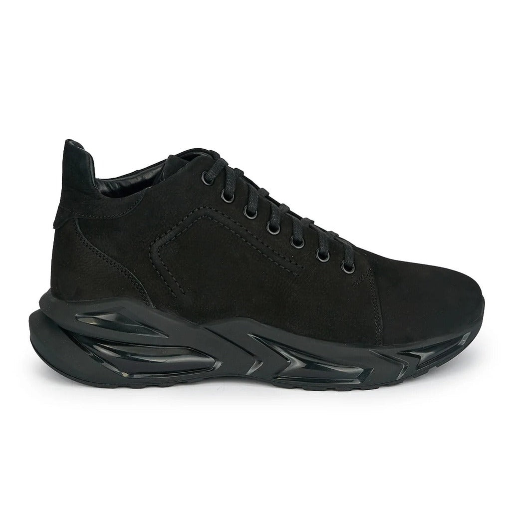 Ghete Sport-Casual Bărbați Piele Naturală Neagră Urban Pulse - OneShoes