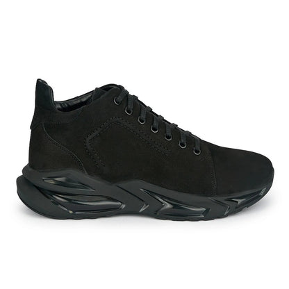 Ghete Sport-Casual Bărbați Piele Naturală Neagră Urban Pulse - OneShoes