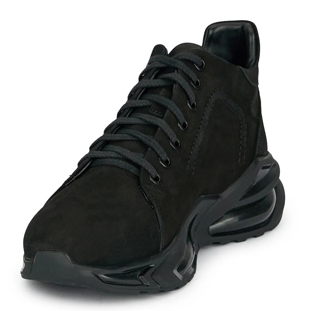 Ghete Sport-Casual Bărbați Piele Naturală Neagră Urban Pulse - OneShoes (Foto 3)