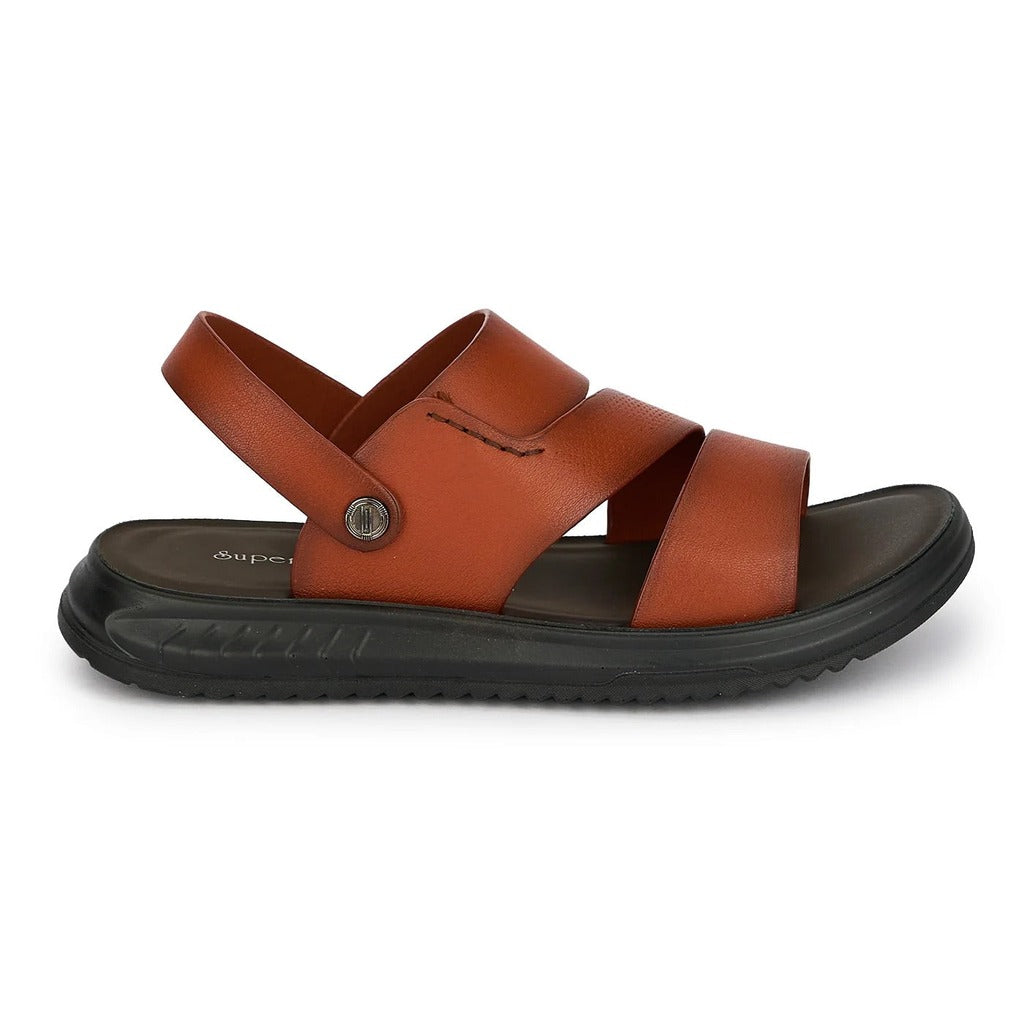 Sandale Bărbați Piele Naturală Maro Reglabil Atlas - OneShoes